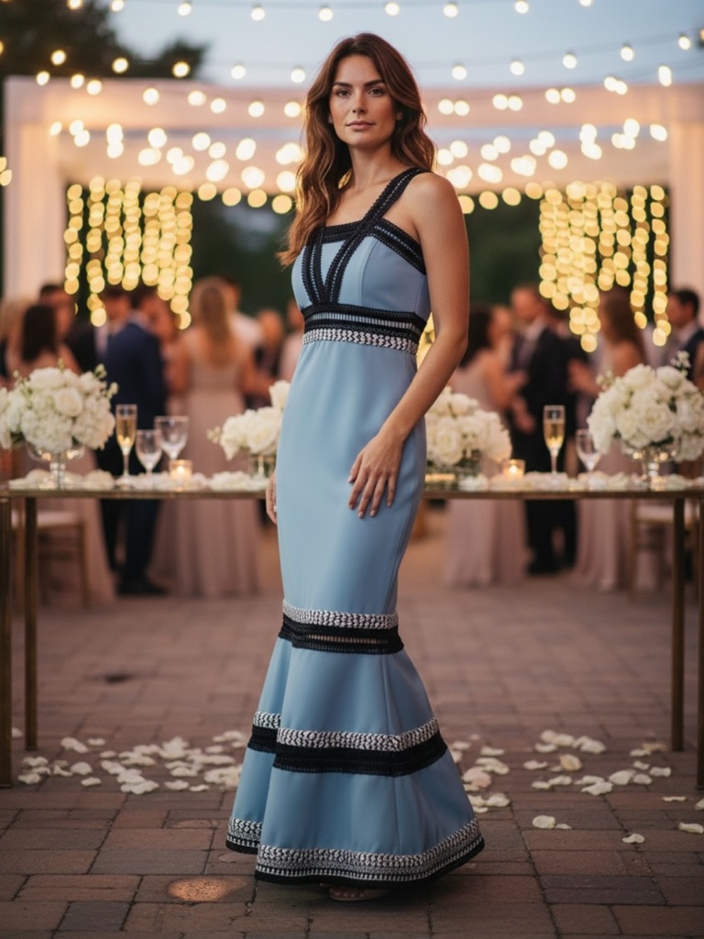 Iorane Trumpet Dress 40 US/M Blue Midi
